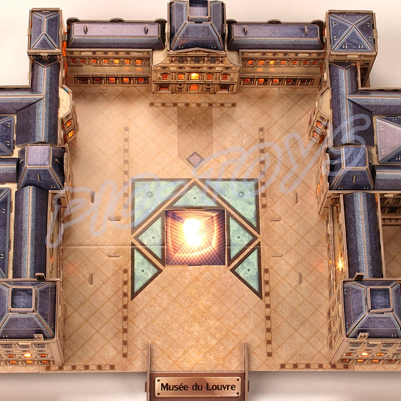 Новогодний подарок модель 3D Пазла Лувр строительные игрушки сделай сам
