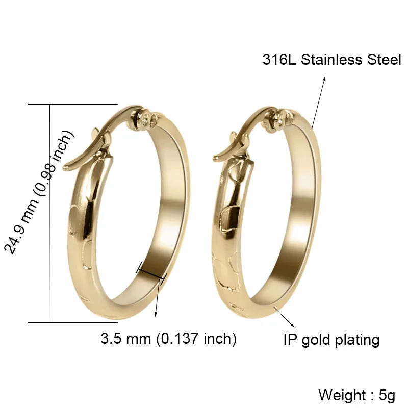 1356 Gold Серебряные/Золотые круглые серьги без никеля, ювелирные изделия из нержавеющей стали для женщин, женские золотые серьги-кольца, свадебные аксессуары - Окраска металла: 1356 Gold