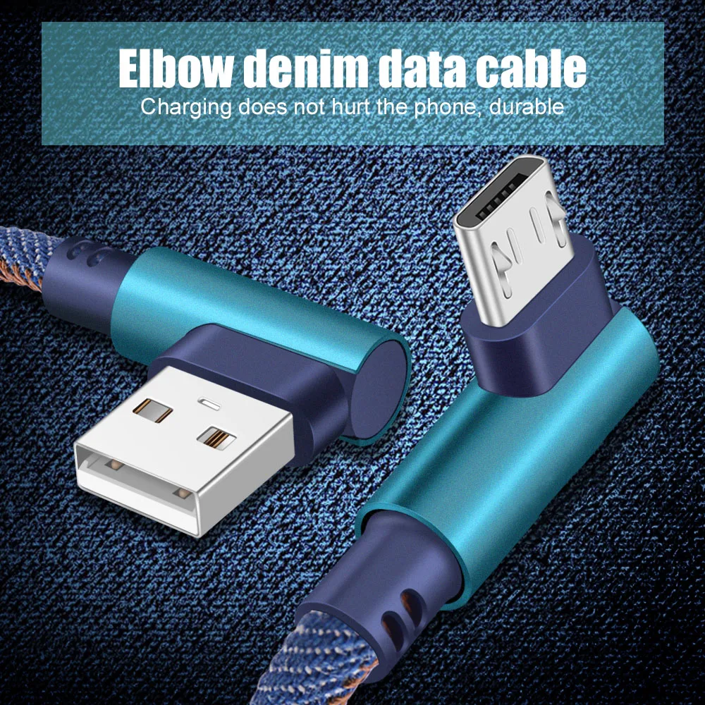 90 градусов Micro USB кабель 2.4A Быстрая зарядка шнур данных Microusb кабель для samsung Xiaomi Android мобильный телефон кабель