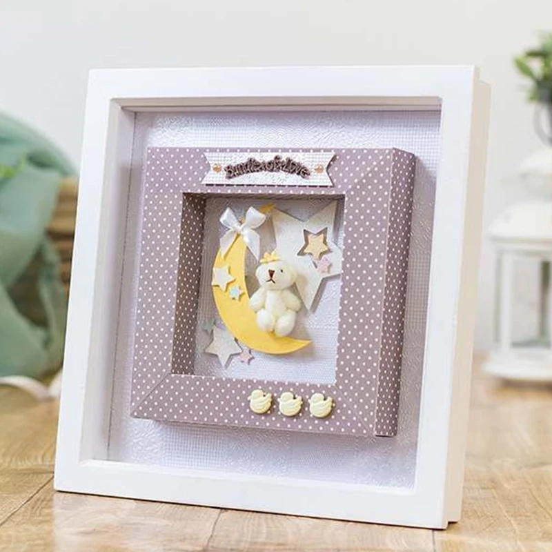 4 размера в наличии теневая коробка упаковка обрезка металла трафарет для