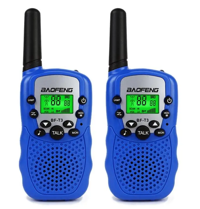 Blue 2 шт. Baofeng BF-T3 мини-рация 2 Вт UHF 462-467 МГц Портативное двухстороннее радио 22CH T3 VOX FM трансивер детская игрушка CB радио - Цвет: Blue