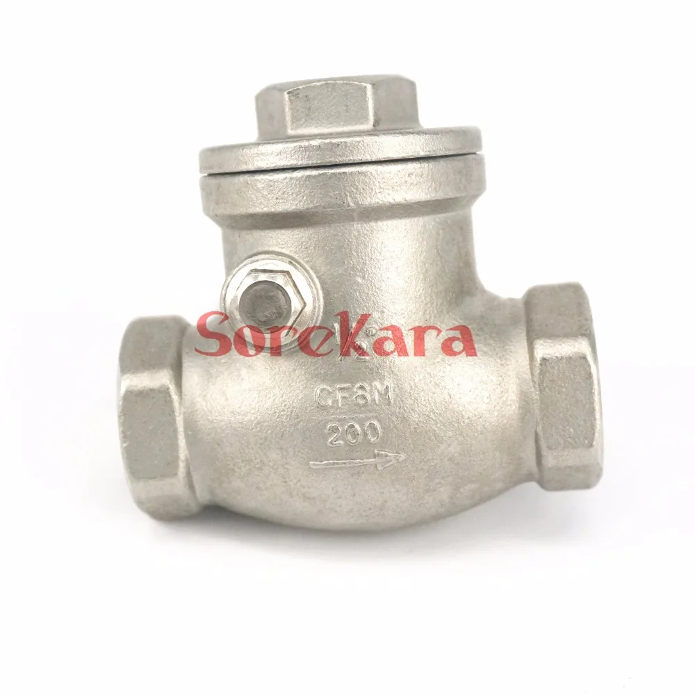 DN15 1/2 &quotBSP внутренняя резьба 304 поворотный обратный клапан из нержавеющей стали