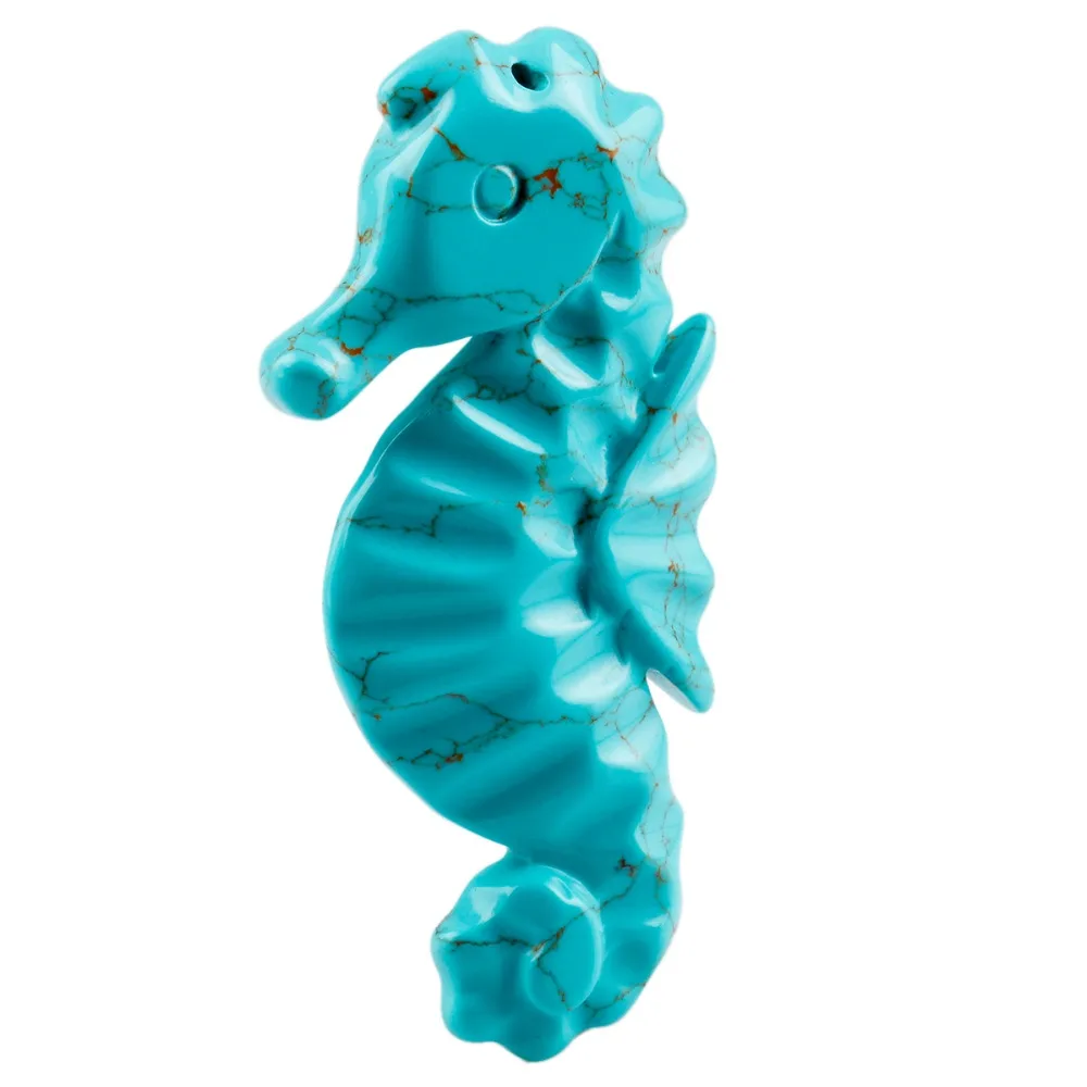 SUNYIK Blue Howlite подвеска из камня в виде морской лошади|seahorse charm|pendant seahorsestone animal |
