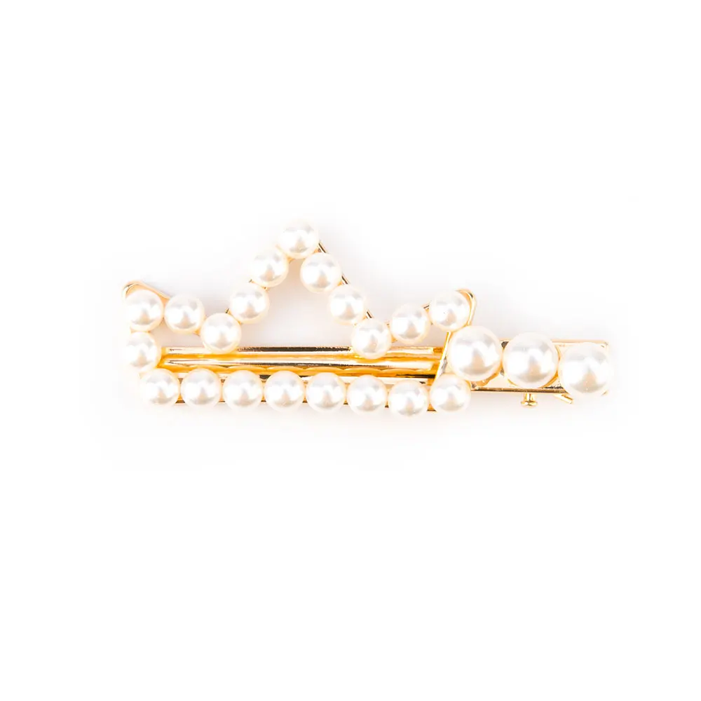 crown gold Модные жемчужные BB заколки для волос для женщин, элегантный корейский стиль, заколка-палочка, Шпилька для волос, аксессуары для укладки волос - Цвет: crown gold
