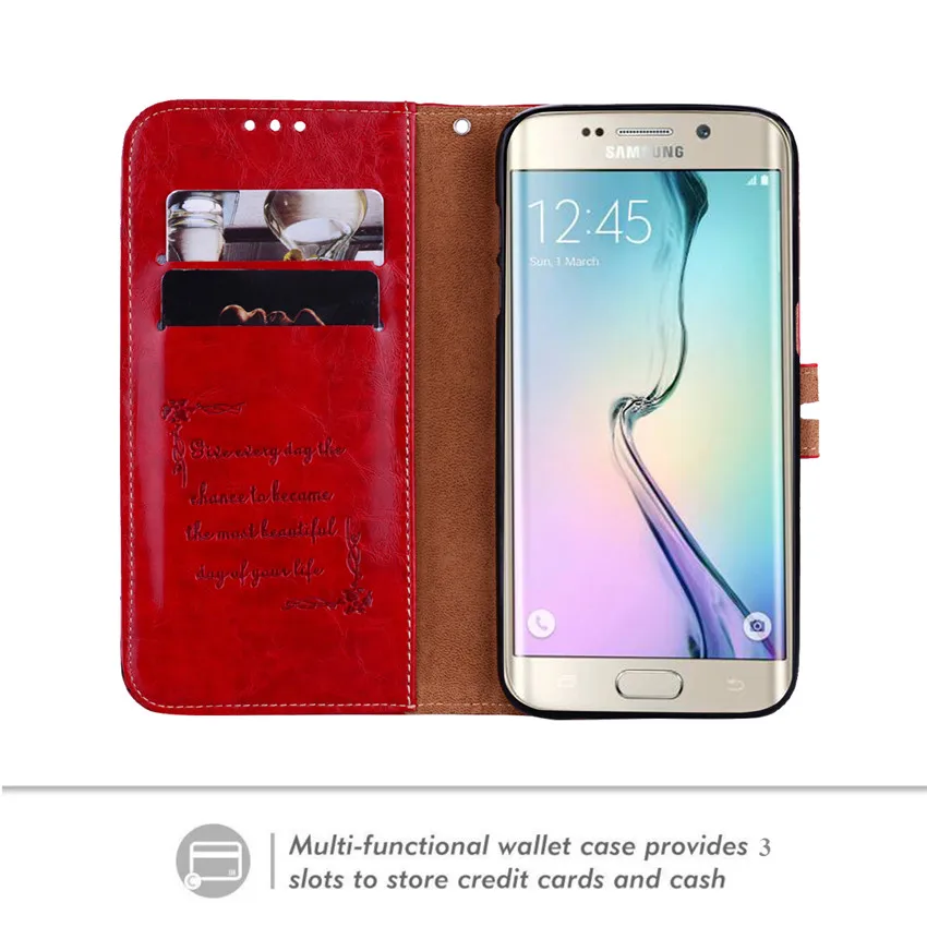 Для Samsung Galaxy S6 S7 EDGE кошелек Флип кожаный чехол для телефона SAMSUNG S 6 7 S6edge S7edge Coque