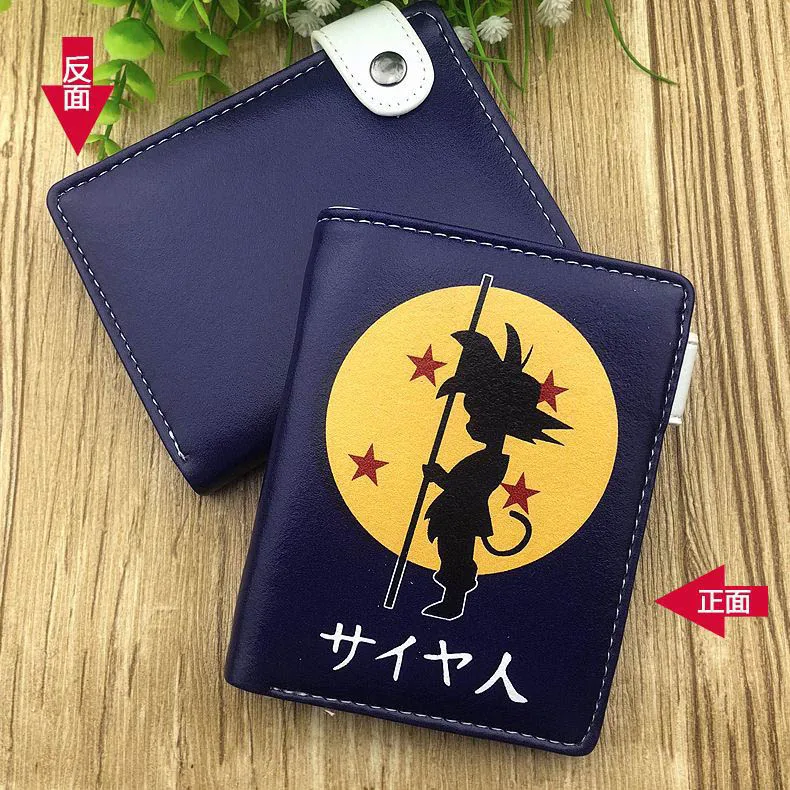 DRAGON BALL Мяч Дракон Аниме Синтетический кожаный бумажник Сон Гоку короткий кошелек Kakarotto мультфильм деньги сумка - Цвет: DRAGON BALL