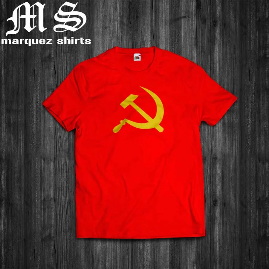 

T Shirt Communism Cccp Hammer Retro Logo Russia Socialism Soviet Udssr Brand New 2019 Summer Men Short Sleeve Casual T Shirt
