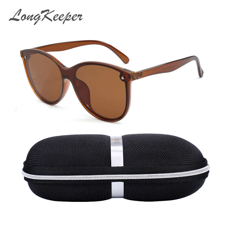 Brown brown Longkeader HD поляризованные солнцезащитные очки для женщин Кошачий глаз Роскошные брендовые дизайнерские солнцезащитные очки PC оправа UV400 Защитные очки Gafes 1033 - Цвет линз: Brown brown