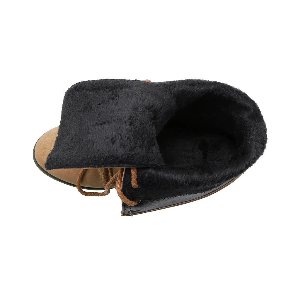 Женские зимние ботинки со шнуровкой на массивном каблуке Размеры 11 32 43 46 | Обувь