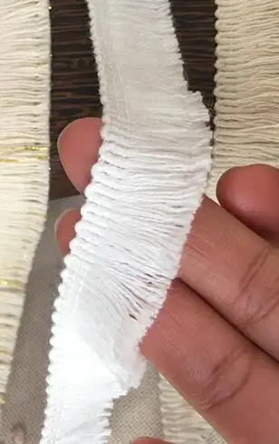 white 2cm 2 см 5 ярдов Черная/золотая нить+ бежевый/белый хлопок кисточка занавес бахрома Бытовые аксессуары-кисточки кружевная отделка X374 - Цвет: white 2cm