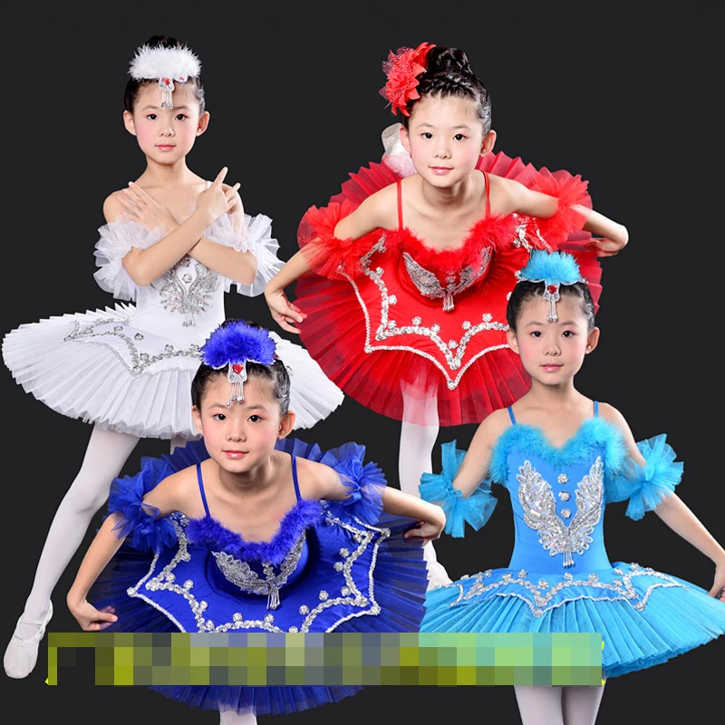 

2018 New Girls Blue White Ballet Tutu dancing Dress Children Swan Lake Ballet Costume Kids Performance Ballet Dancewear Dress