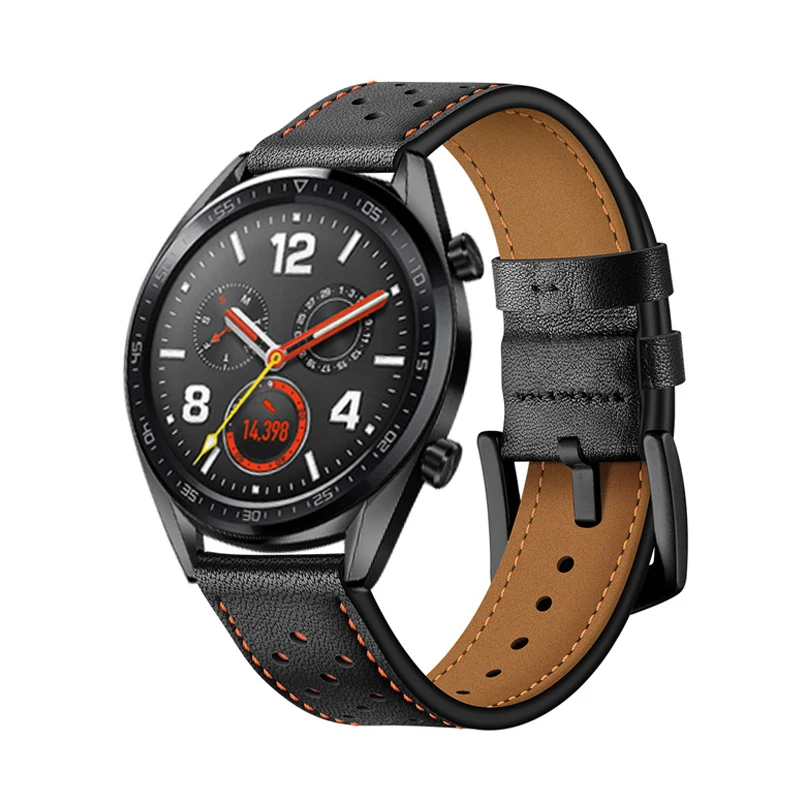 Ремешок Huawei Watch GT 2 2e pro кожаный браслет для samsung galaxy watch 3 45 мм 46 S3 Frontier amazfit GTR 47 22