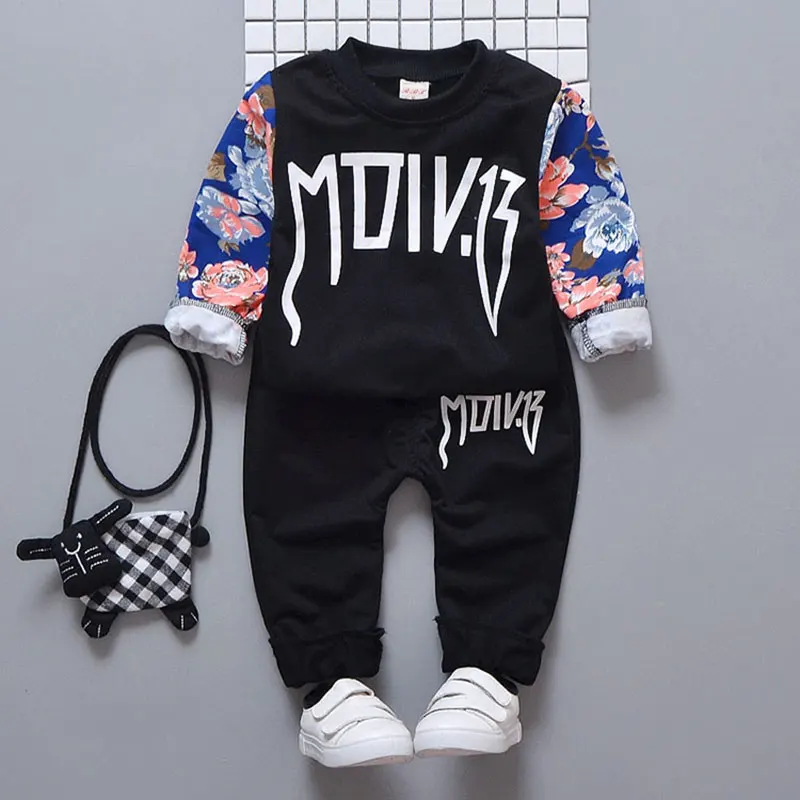 black set Рождественские комплекты одежды для новорожденных девочек, одежда для маленьких девочек, пуловеры комбинезоны, топы, штаны, спортивный костюм, комплекты одежды - Цвет: black set