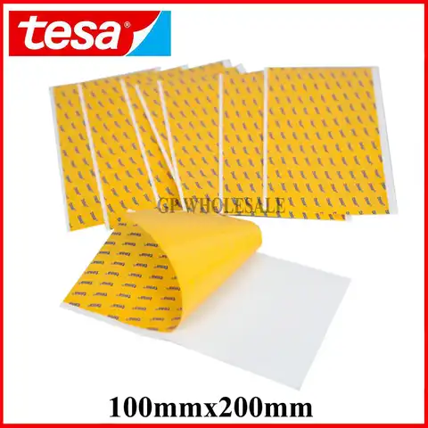 TESA 68547 тонкий толщиной 0,1 мм PET двусторонний суперлипкий сверхпрочный клей лист 4 "x 8" 100 мм * 200 мм Чистый прозрачный цвет