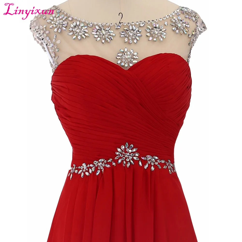 Linyixun Real Photo vestido de festa longo Sparkly Beaded Long Prom Dresses 2017 Sexy Backless A Line Evening Party Gowns | Свадьбы и
