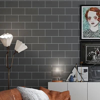 Rectangle Gray Водостойкая виниловая самоклеящаяся настенная бумага для кухни, плитка для ванной комнаты, гостиной, спальни, домашний декор, настенная бумага - Цвет: Rectangle Gray
