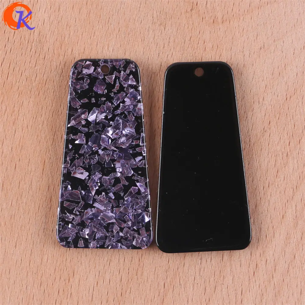 Purple Сердечный дизайн 100 шт 20*39 мм Аксессуары для ювелирных изделий/соединители для сережек/трапециевидная форма/Сделай сам/ручная работа/фурнитура для сережек - Цвет: Purple