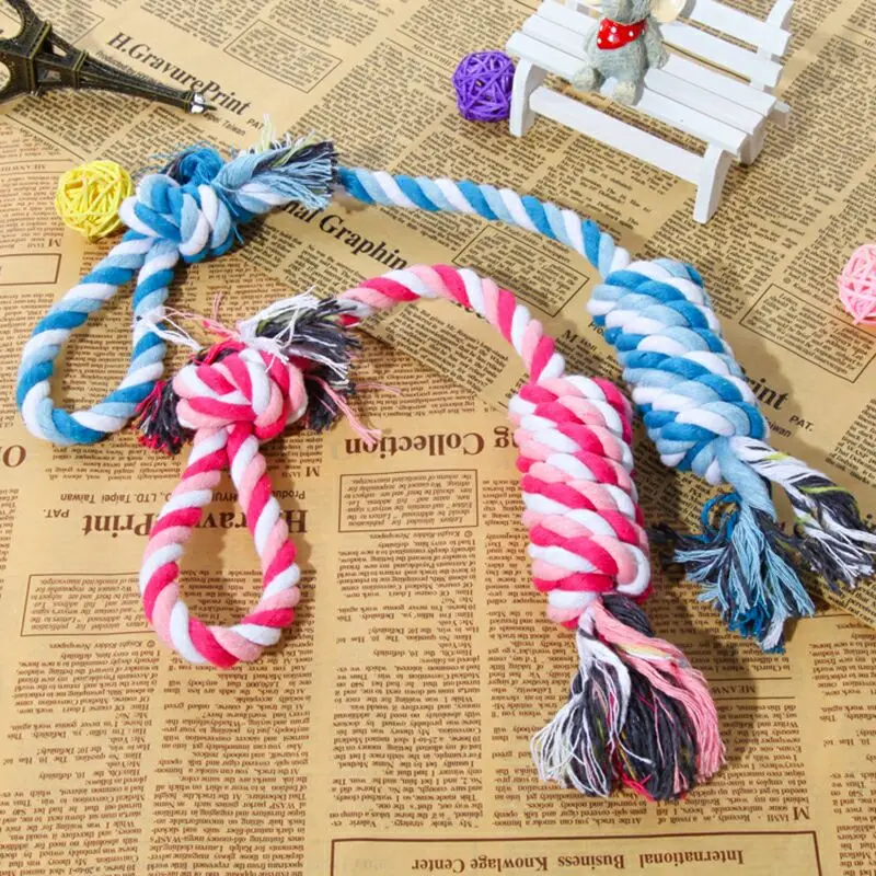 Random Color Игрушка собака щенок собака зубные жевательные игрушки Веревка хлопок собака мяч Плетеный Узел игрушка кости игрушки прорезывание зубов Чистка - Цвет: Random Color