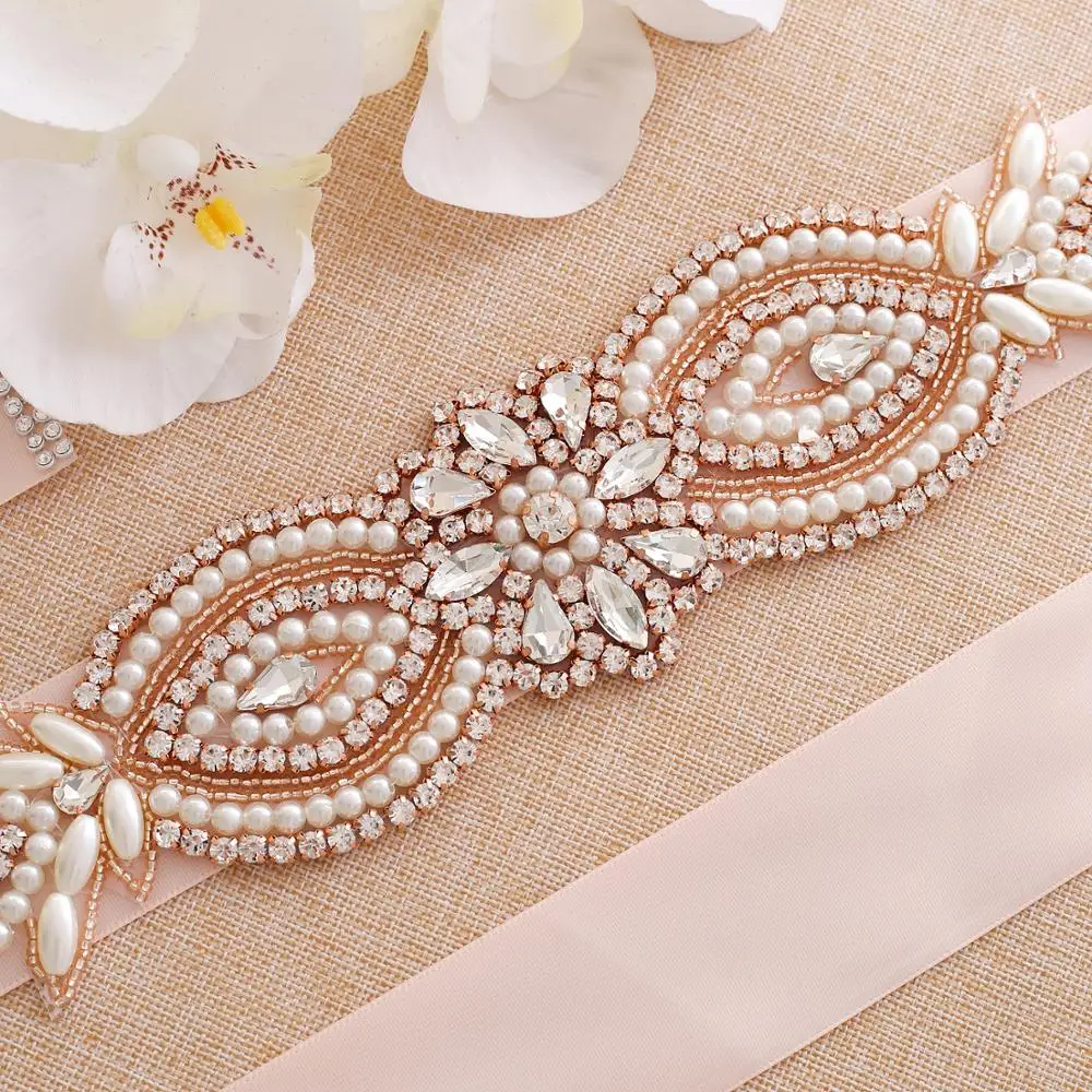 Свадебный пояс бриллиантовое платье Аппликация Свадебное розовое золото для