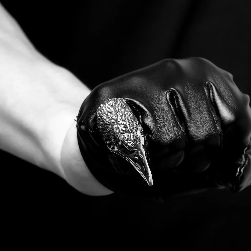 Мужское кольцо с головой орла из нержавеющей стали 316L черным Цирконом модные