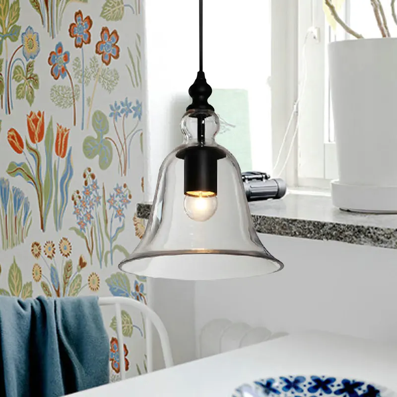 Lamp Pendant Lights Modern Bell Shape Glass Droplightlight Hanging Vintage Decor For Dining Room Home Lighting | Освещение