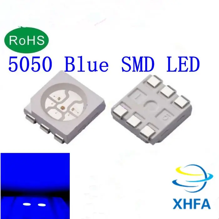 1000 шт. светодиодные диоды 5050 синие smd/smt plcc 6 3 chips ультраяркие светоизлучающие