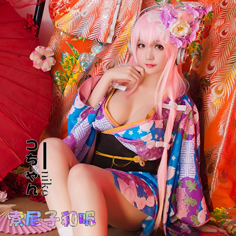 Аниме Супер Sonico косплей костюм наряд Хэллоуин Рождество вечерние Японские