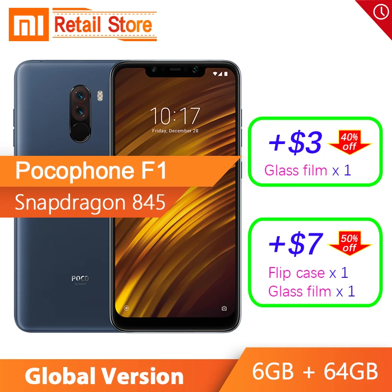 В наличии глобальная версия Xiaomi PocoPhone F1 6GB 64GB Snapdragon 845 6 18 '񟰶*1080 полный экран