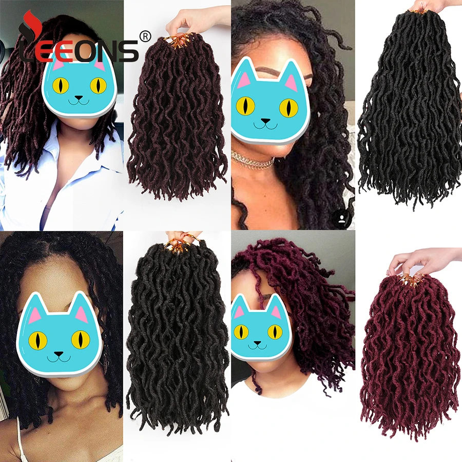Leeons Nu Locs вязание крючком коса деграде Faux Locs синтетический Омбре расширение мягкое плетение волос 12/18 дюймов 20 прядь волос
