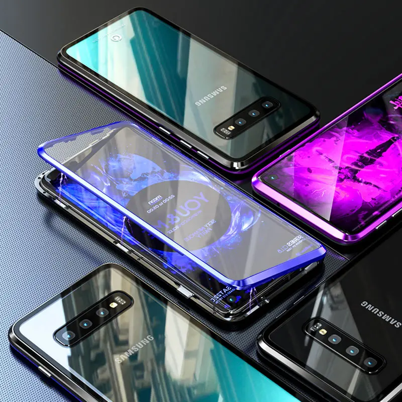 BFOLLOW 360 магнитный чехол для samsung Galaxy S10 Plus 5G S10 Edge Note 9 8 10 Plus S8 S9 с двойным стеклом