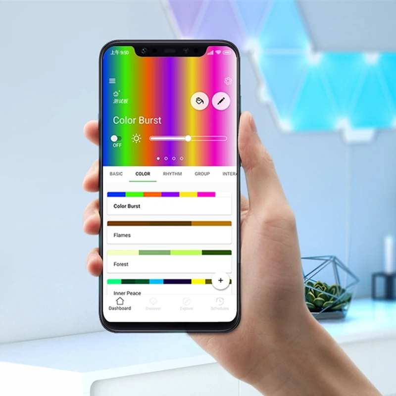 Оригинальная смарт плата Xiaomi Nanoleaf полноцветная с нечетным светом работает