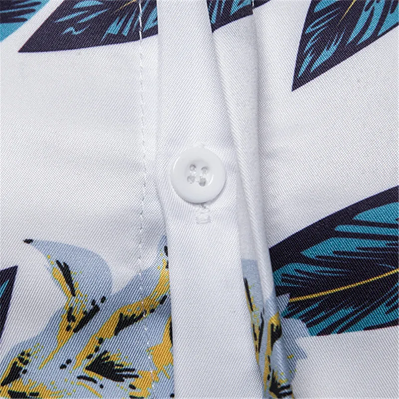 Covrlge Men's Summer Polyester 3D Floral Print Shirt Turn-down Collar Short-sleeved Single Breasted Shirts Beach Shirts MCS092