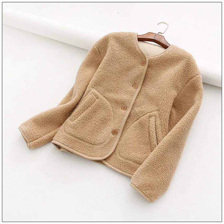 Gowyimmes 2019 Autumn Winter Women Lamb cashmere Coat Warm Coats Casual Long Sleeve Jacket Female Windproof Outwear P420 | Женская