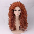 Высококачественный парик Brave Princess Merida Длинные оранжевые вьющиеся термостойкие синтетические волосы парики + шапочка для парика