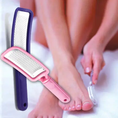 Новый модные однотонные из нержавеющей стали Pro ног файла мозолей Remover Педикюр