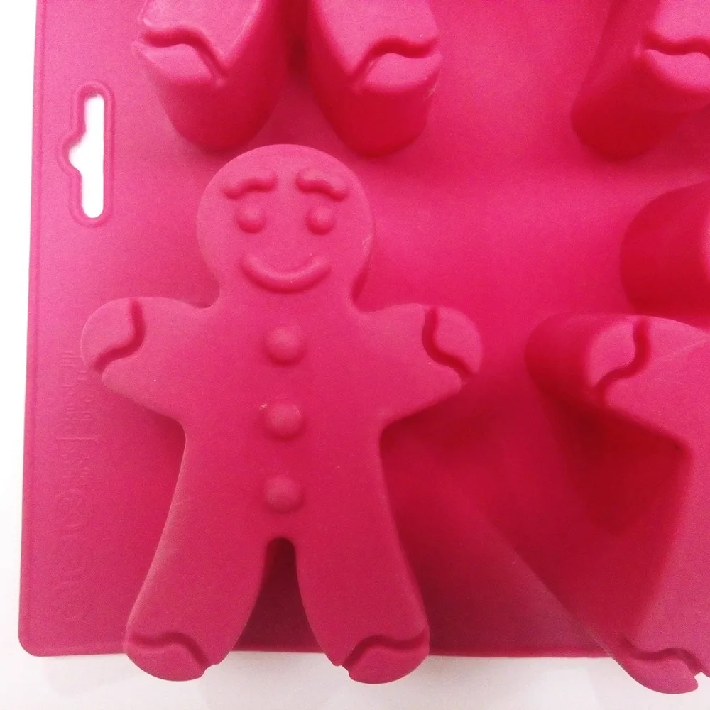 11 inch Gingerbread Man 6 Cup Non-Stick Cake Silicone Mold Chocolate Fondant Molde De for Kitchen Baking Accessories |