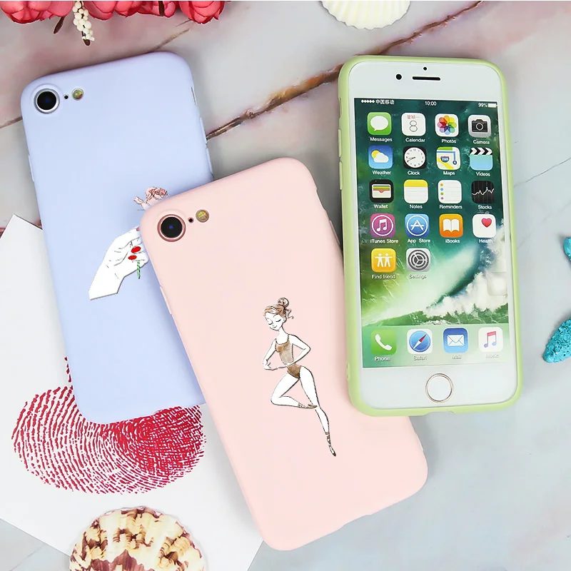 Чехол с рисунком для iPhone 7 задняя крышка карамельного цвета 6 6s 8 Plus чехол