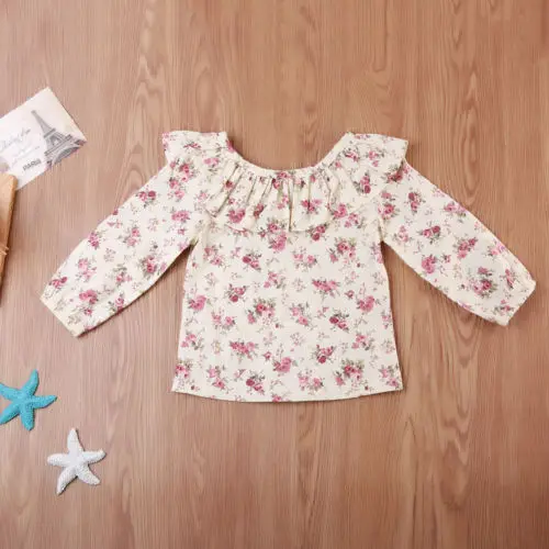 

Child Kids Baby Girl Long Sleeve Floral Tops Shirt+Tutu Skirts Dress 2pcs Outfits Set