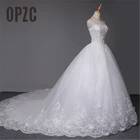 Женское свадебное платье с V-образным вырезом и шлейфом