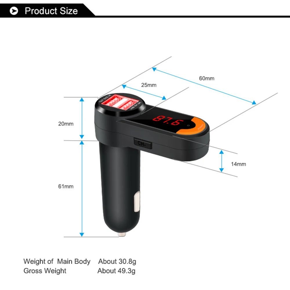 Onever мини комплект беспроводной связи bluetooth для автомобиля музыкальный плеер