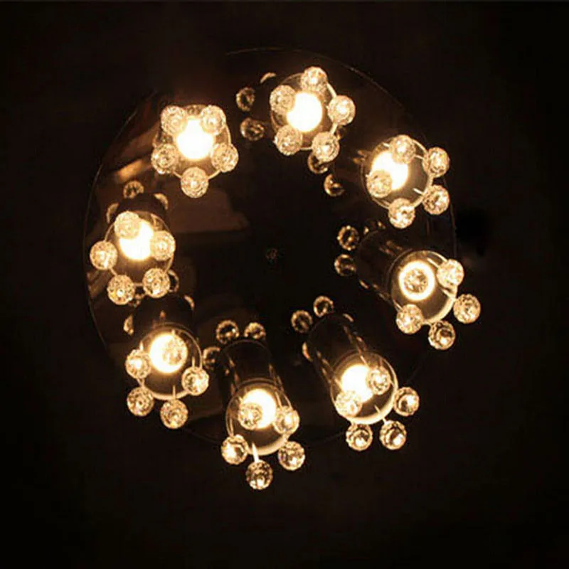 Современный минималистичный светодиодный потолочный светильник хрустальная