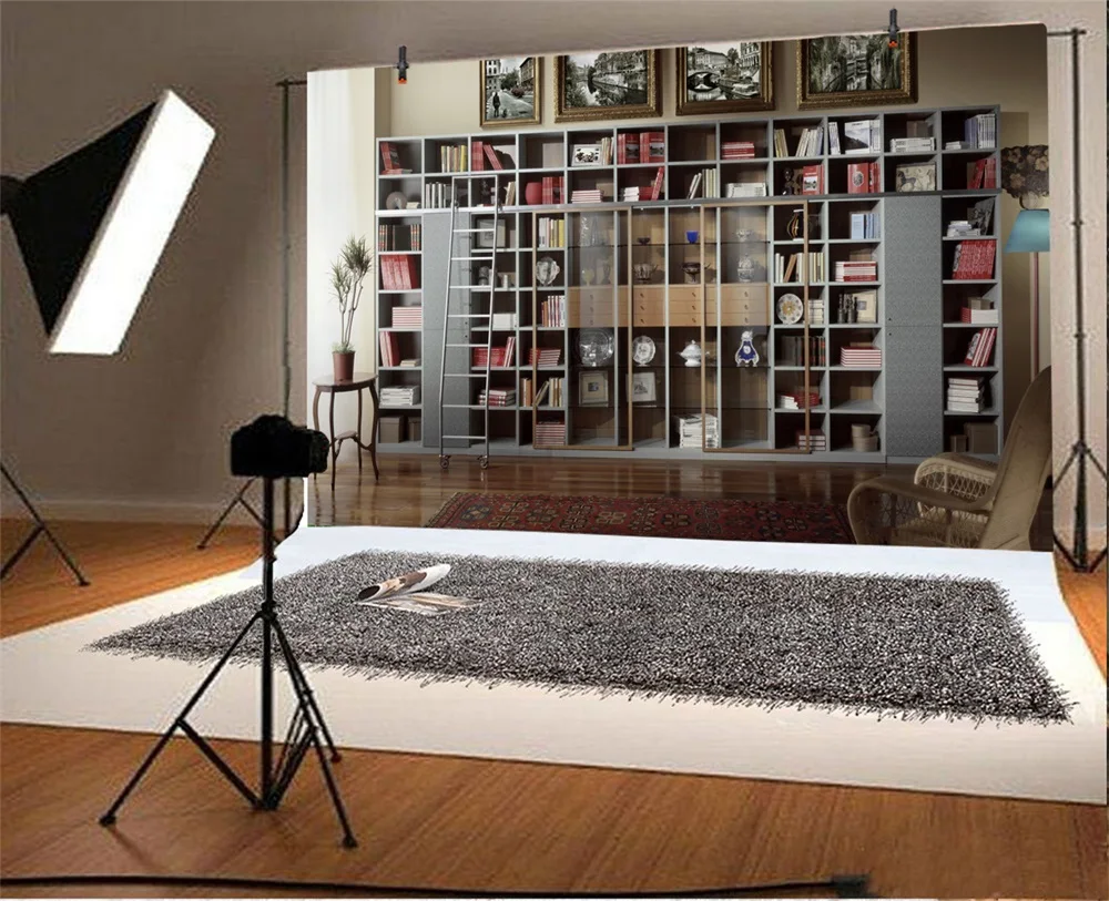 Laeacco Room Interior Shelf Book Chair Plant Photo Photography Backgrounds Customized Photographic Backdrops For Studio | Электроника