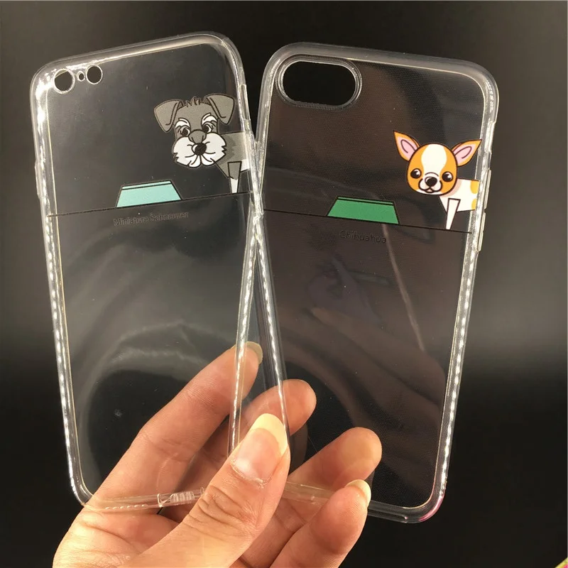 Мягкие TPU Чихуахуа шнауцер собака чехол для iPhone 6 6S plus 7 8 плюс милые ясно Животные