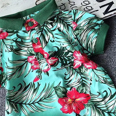 2 предмета одежды комплекты для маленьких мальчиков футболка с цветочным