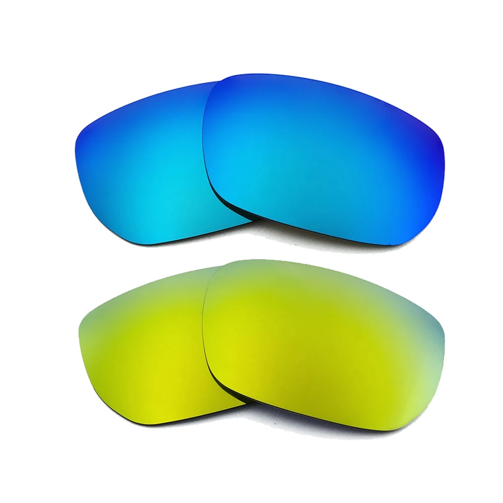 Ice Blue Mirrored & 24K Gold Mirrored Polarized Replacement Lenses for Style Switch Frame 100% UVA & UVB