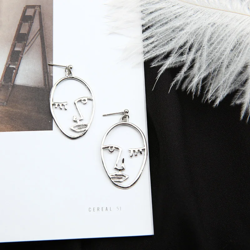 Женские серьги в форме лица из цинкового сплава | Украшения и аксессуары