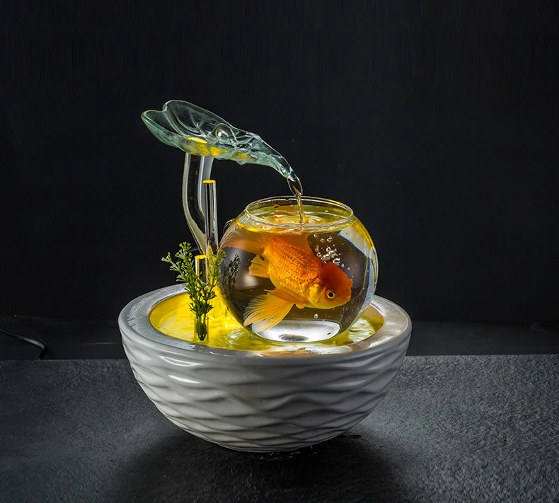 100-220 В керамическая ваза цветочный фонтан фэн шуй орнамент светодиодный