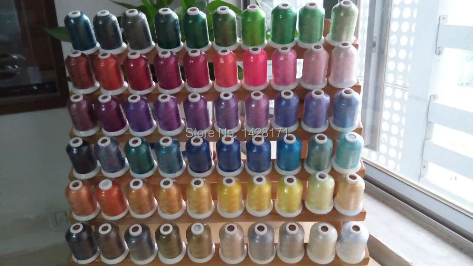 Нитки для вышивки Simthread 63 brother colors 500 м + светящаяся нить предварительно намотанные