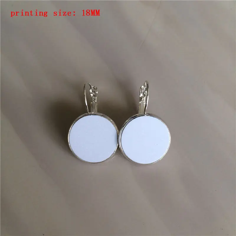 18MM Пустые серьги для сублимации модные серьги для женщин Горячая передача печать круглые ювелирные изделия индивидуальный подарок 25 пара/лот - Окраска металла: 18MM