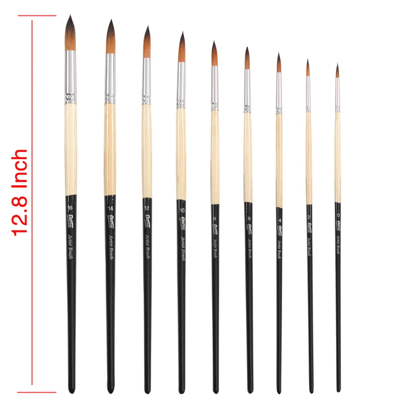 Bianyo 9 шт./компл. нейлоновая кисть для акварельных красок набор различных форм